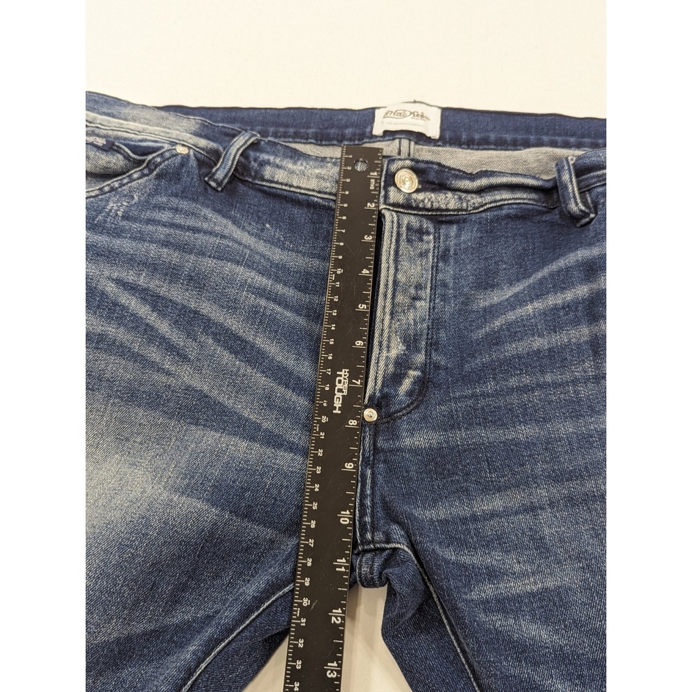 MacKeen Blue Jeans Pain Splatter Distressed Skinny Stretch‎ SZ 42x32 Zip Ankle - Picture 6 of 9